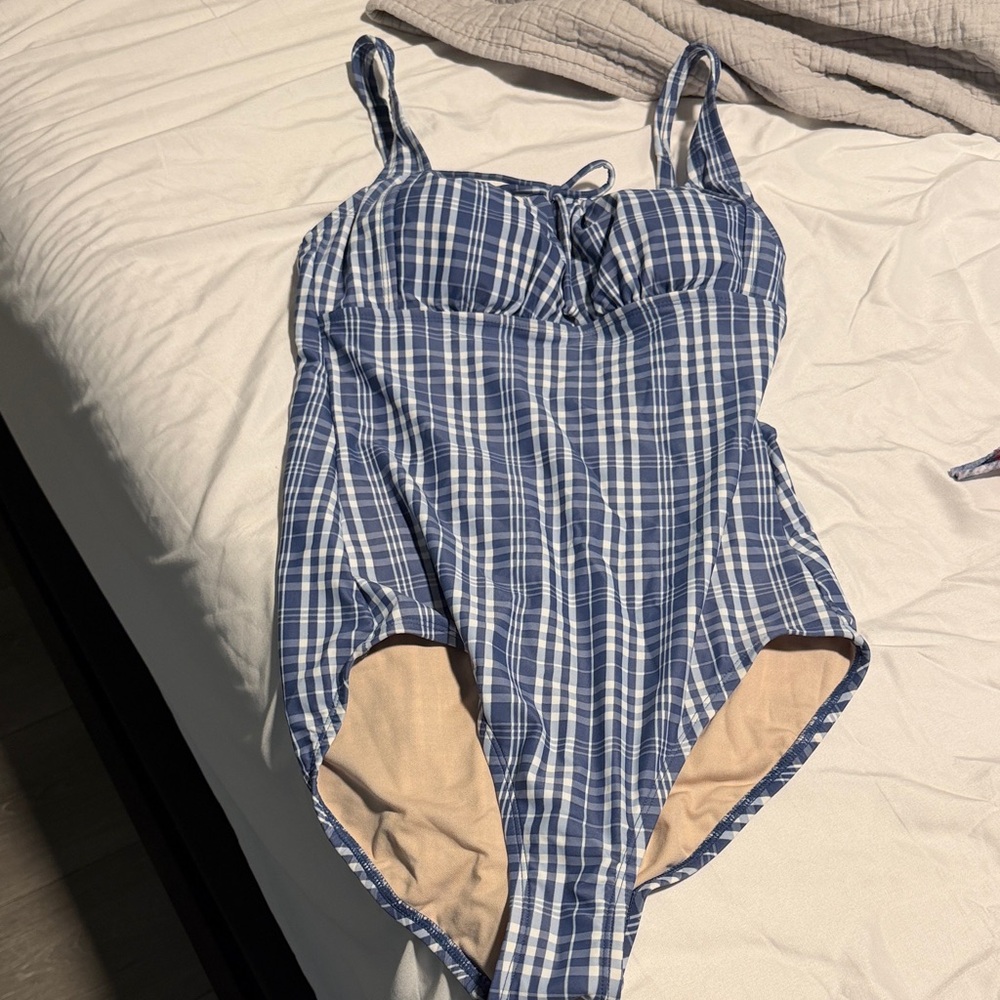 Kona Sol Navy Checkered Swimsuit